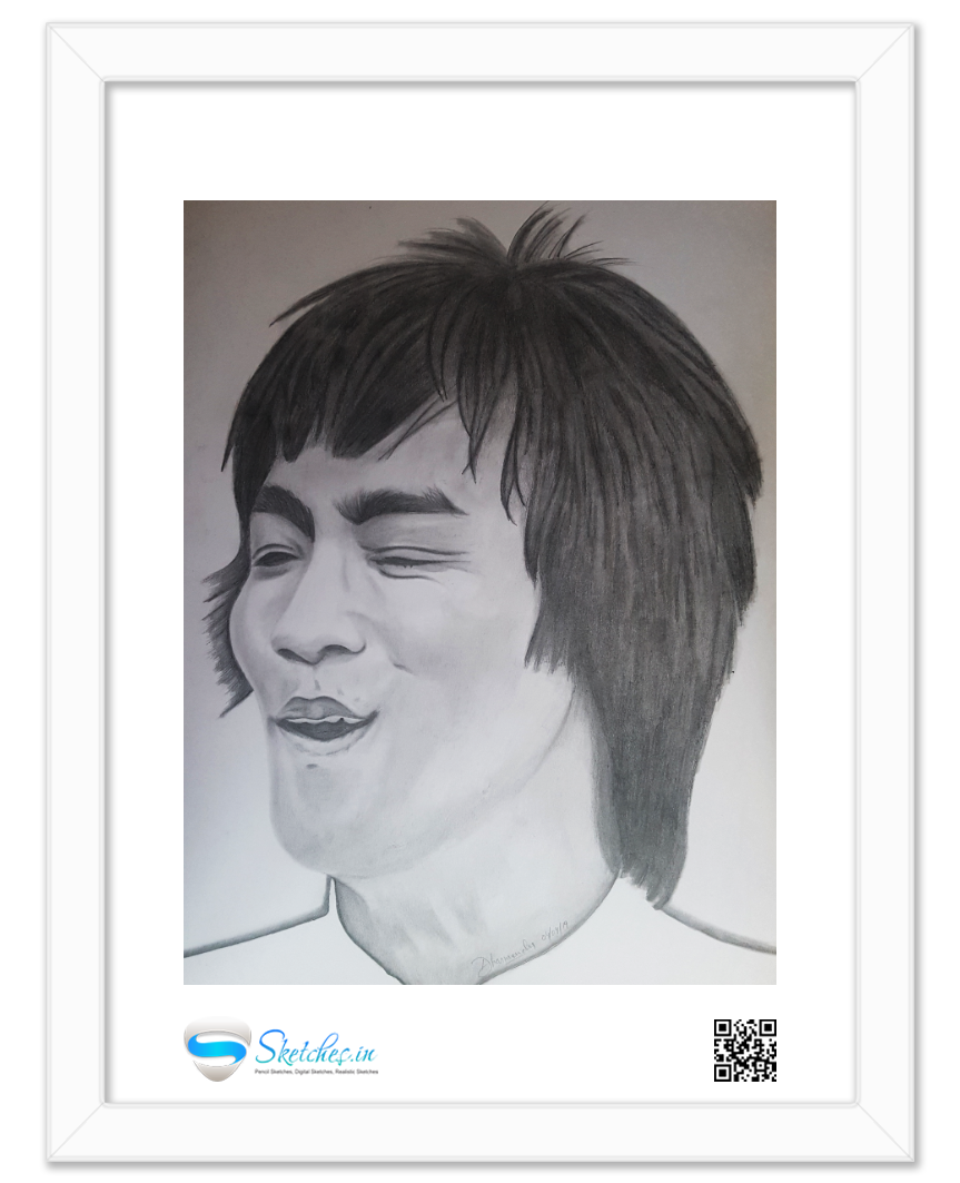 Bruce Lee Realistic Pencil Sketch 3