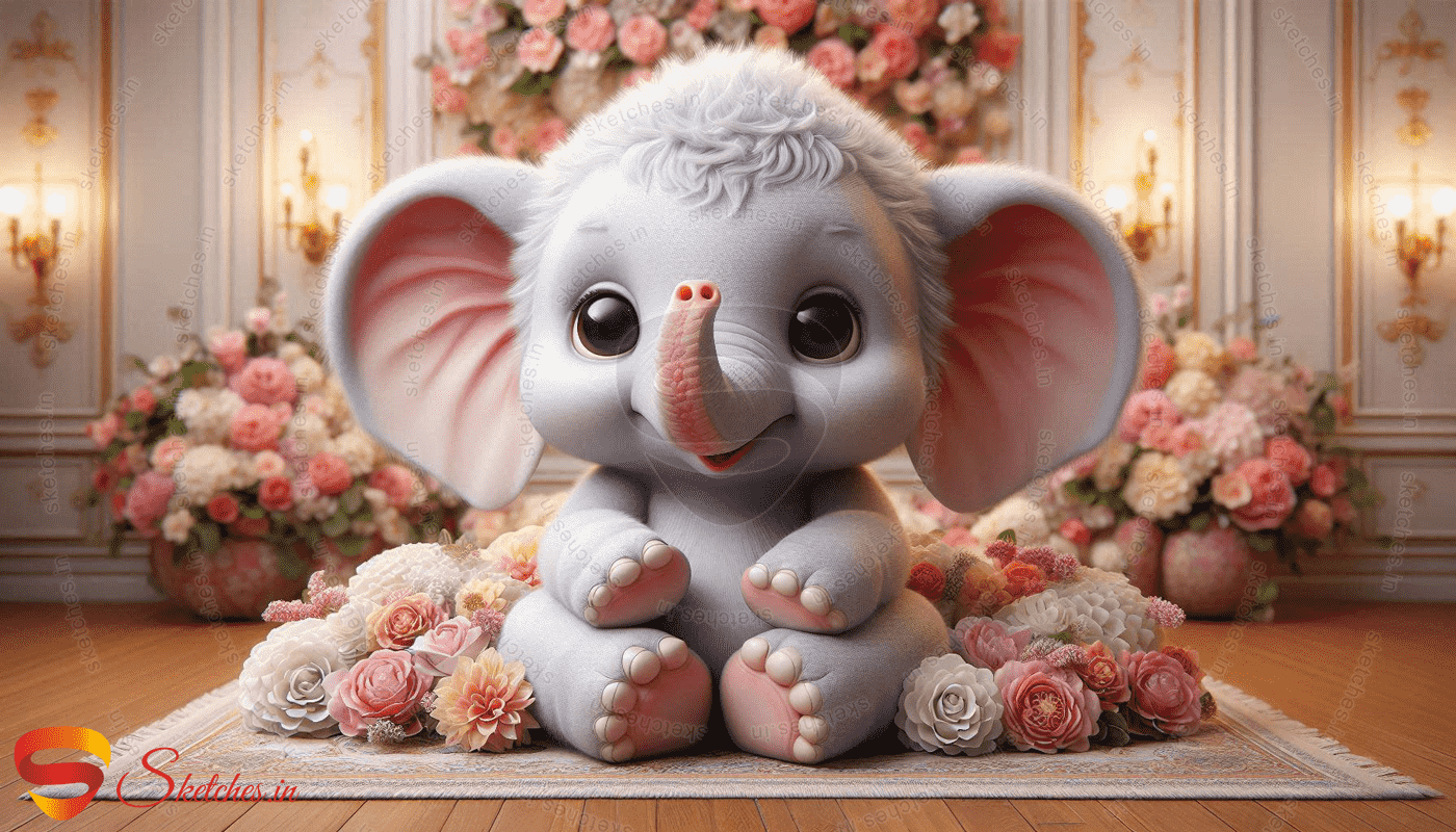 baby elephant portrait rectangular