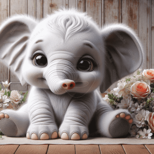 baby elephant portrait 3 rectangular