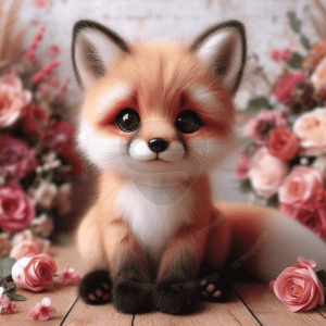 baby fox portrait rectangular