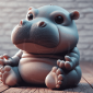 baby hippo portrait rectangular