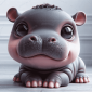 baby hippo portrait 3 rectangular