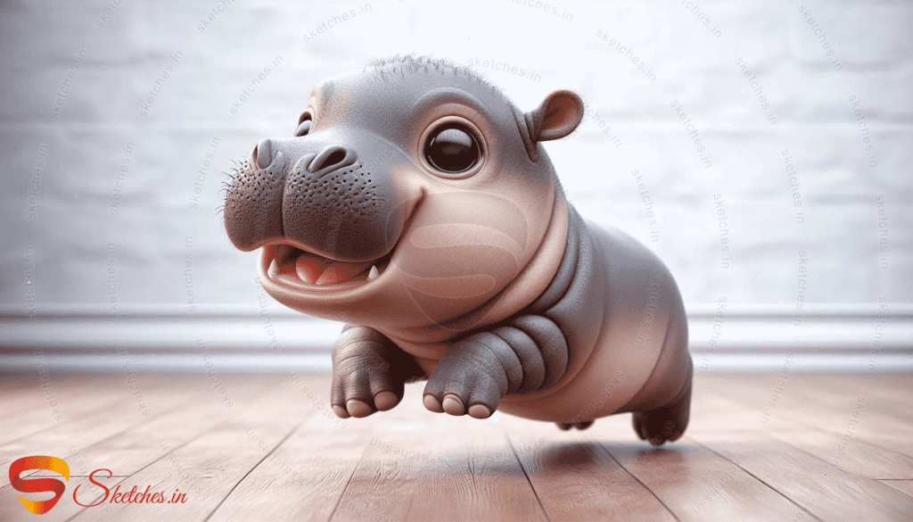baby hippo portrait 5 rectangular