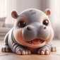 baby hippo portrait 6 rectangular