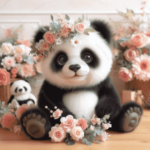 baby panda portrait rectangular