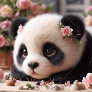 baby panda portrait 2 rectangular