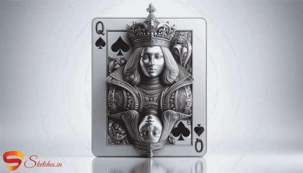 playing cards queen portrait rectangular