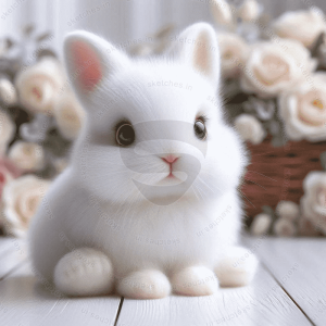 baby rabbit portrait 11 rectangular
