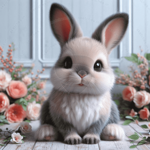 baby rabbit portrait 3 rectangular