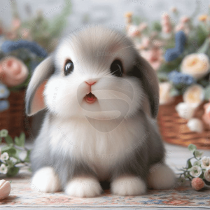 baby rabbit portrait 6 rectangular
