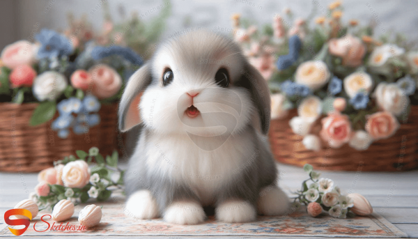 baby rabbit portrait 6 rectangular