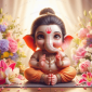 baby shree ganesh portrait rectangular