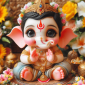 baby shree ganesh portrait 3 rectangular