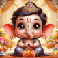 baby shree ganesh portrait 4 rectangular