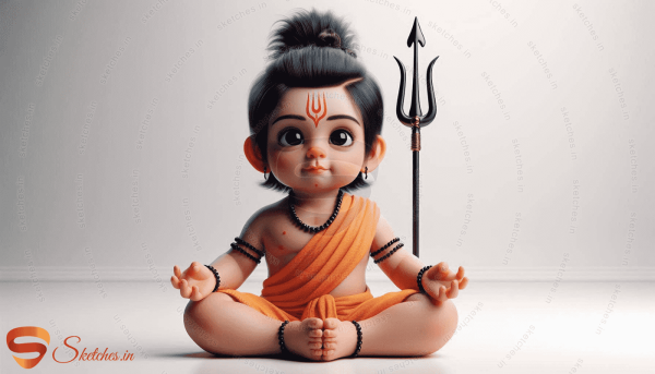 baby shree hanuman portrait rectangular