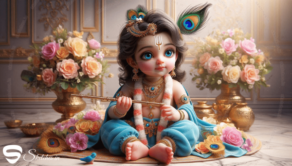 baby shree krishna portrait rectangular