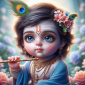 baby shree krishna portrait 3 rectangular