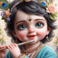 baby shree krishna portrait 5 rectangular