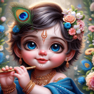 baby shree krishna portrait 8 rectangular