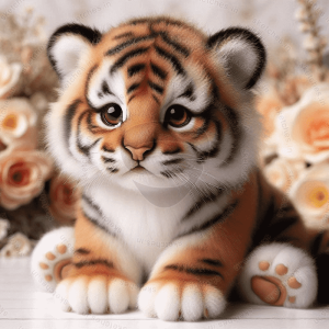 baby tiger cub portrait 3 rectangular